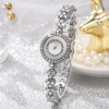 The Korean-style fashionable and compact diamond-encrusted bracelet watch, the same as that of live-streaming Internet celebrities, is an exquisite and elegant wristwatch that showcases a high level of appearance for women details Picture